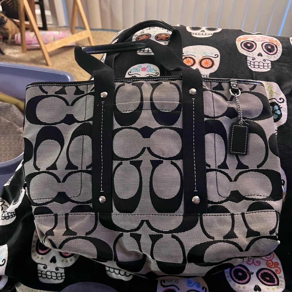 Coach Black and Gray Hobo Bag